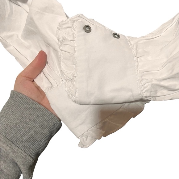 POL White Ruffled Blouse Victorian Cottagecore Small - Picture 4 of 9